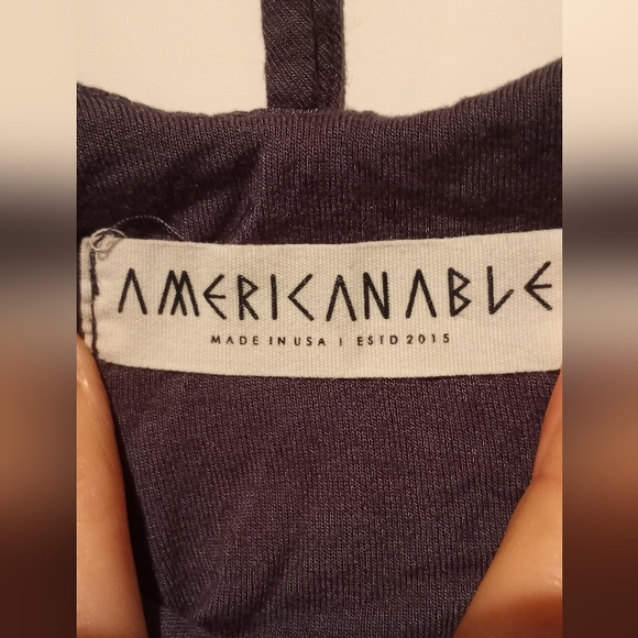 American Able Casey Cross Front Knit Strapy Tank Top Dark Gray Size Small - Picture 3 of 4